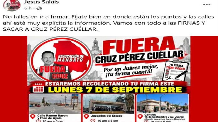 Denuncian que Andrea y Loera promueven revocación de mandato contra Pérez Cuellar