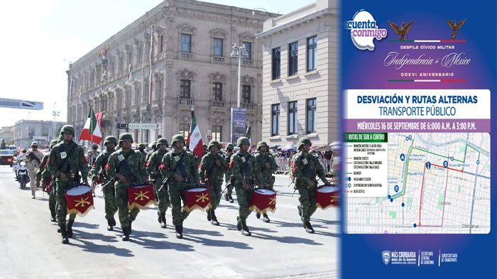 Anuncian cambios en rutas de camiones por el desfile del 16 de septiembre